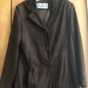 Brown genuine leather jacket. Size medium.